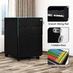 3 Drawer Steel File Cabinet Black Metal Office Under Desk Storage Furniture Vertical Document Filing Locking Organiser Rolling Unit On 5 Wheels