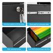 3 Drawer Steel File Cabinet Black Metal Office Under Desk Storage Furniture Vertical Document Filing Locking Organiser Rolling Unit On 5 Wheels
