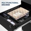 3 Drawer Steel File Cabinet Black Metal Office Under Desk Storage Furniture Vertical Document Filing Locking Organiser Rolling Unit On 5 Wheels