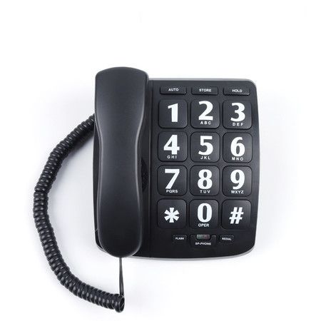 Corded Big Button Large Fonts Landline Phones Home Free Calling Office Nursing HOME Hotel Senior Aid  Black