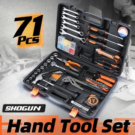 71Pcs Hand Tools Set Home Repair Toolbox Basic Toolkit for Mechanic Car Automotive Workshop Household DIY Portable Storage Hard Case