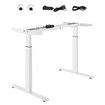 Stand Up Desk Frame Electric Sit and Standup Table Legs Base Adjustable Heavy Duty Standing Rising Underframe Dual Motor Carbon Steel White