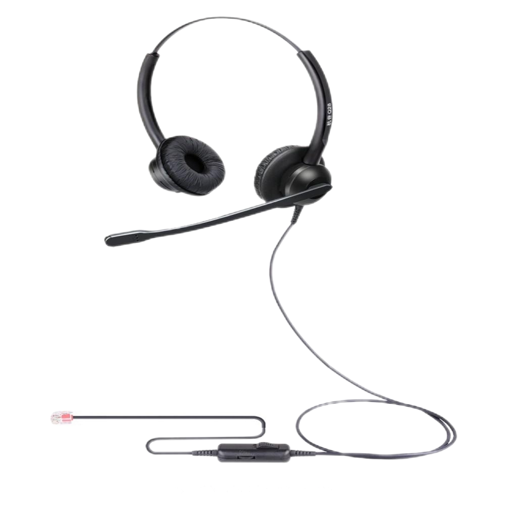 Crystal Head Plug Headset For land line phone Call Center Ultra Comfortable Customer Service Earphone With Noise Cancelling Headsets Headphones Microphone