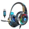 USB PORT HP Headset for PC Computer hp8003 7.1 Stereo with Microphone Over-Ear Headphones Gaming and Online Classes