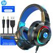 3.5mm USB PORT HP Headset for PC Computer hp8003 7.1 Stereo with Microphone Over-Ear Headphones Gaming and Online Classes