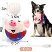 Interactive Dog Toys Pig, Jumping Squeaky Dog Toys with Music, Rechargeable Moving Dog Chew Toys for Cats Dogs,Red