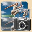 4K Ultra HD Digital Camera with Flip Screen 48MP CCD Compact Camera USB Rechargeable 32G Card White