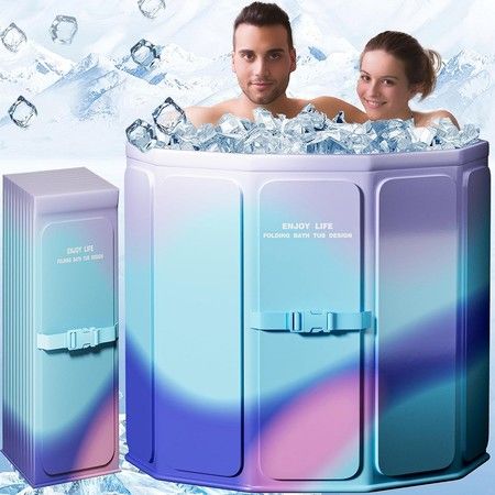 Portable Tub for Adults,Foldable Freestanding Ice Bath Tub, Soaking Baths,Installation-Free Bath for Hot Bath Ice Bath Soaking Spa