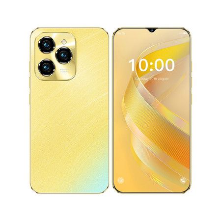 HOT 40 Pro smartphone 6.8 HD Android Mobile Phone Unlocked 4G Dual Sim Card 6800mAh 8GB+256G Cellphone 72MP+108MP, Golden