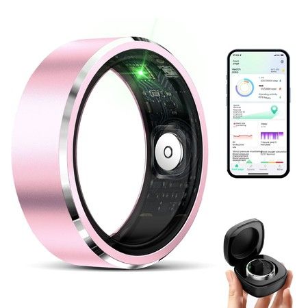 Smart Ring for Women Men Fitness Tracker with Pedometer Monitor No Subscription Fee IP68 Waterproof Rings for iOS Android(9#)