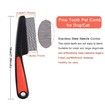 Flea Comb with Rubber Handle, Flea and Tick Comb for Dogs and Cats, Fine Tooth Dog Comb for Grooming, Red