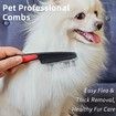 Flea Comb with Rubber Handle, Flea and Tick Comb for Dogs and Cats, Fine Tooth Dog Comb for Grooming, Red