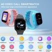 4G Kids Smart Watch, Boys Girls GPS Tracker Kids Smartwatches Video Call SOS Alarm Voice Chat and Touch Screen Game Real Time Tracking (Pink)