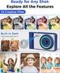 Digital Camera 50MP FHD 1080P Camera Digital Point and Shoot Camera with 16X Zoom Anti Shake Compact Compact Small Camera for Kids (Blue)