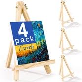 4 Pack 24cm Wood Easels Tripod Painting Easels for Art Crafts,Portable Canvas Holders