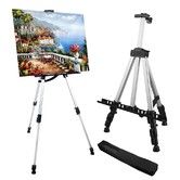 Art Painting Artist Easel Stand,Display Sign,Aluminum Metal Tripod Adjustable portable Easels,1Pack White