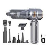 4 in 1 Compressed Air Duster 3-Gear 80000RPM Handheld Duster Cleaner Portable Air Blower for Keyboard Home Car Office Cleaning Color Sliver Gold