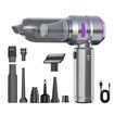 4 in 1 Compressed Air Duster 3-Gear 80000RPM Handheld Duster Cleaner Portable Air Blower for Keyboard Home Car Office Cleaning Color Sliver Purple