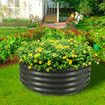 Round Raised Garden Bed Fence Planter Box Indoor Outdoor Flower Herb Vegetable Green Holder Container for Balcony Window Patio Aluzinc Coated Metal Edging