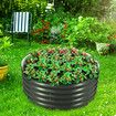 Round Raised Garden Bed Fence Planter Box Indoor Outdoor Flower Herb Vegetable Green Holder Container for Balcony Window Patio Aluzinc Coated Metal Edging