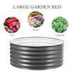 Round Raised Garden Bed Fence Planter Box Indoor Outdoor Flower Herb Vegetable Green Holder Container for Balcony Window Patio Aluzinc Coated Metal Edging
