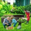 Round Raised Garden Bed Fence Planter Box Indoor Outdoor Flower Herb Vegetable Green Holder Container for Balcony Window Patio Aluzinc Coated Metal Edging