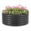 Round Raised Garden Bed Fence Planter Box Indoor Outdoor Flower Herb Vegetable Green Holder Container for Balcony Window Patio Aluzinc Coated Metal Edging