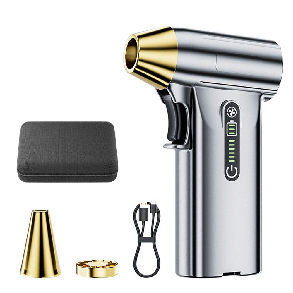 Compressed Air Duster Cordless,Powerful 130000RPM,Portable Rechargeable Air Blower,3-Gear Electric Compressed Air For Office Car Home Color Silver