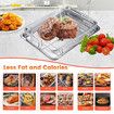 Air Fryer Basket for Oven, 30 x 22 cm Non-stick Steel Mesh Grill Basket Air Fryer Baking Tray Accessories Rack Roasting Basket