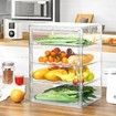 1 Pc Cake Display Case,Bread Bin For Kitchen Countertop,4-Tier Adjustable Clear Bread Storage With Magnetic Door For Bakery And Pastry Shop