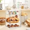 1 Pc Cake Display Case,Bread Bin For Kitchen Countertop,4-Tier Adjustable Clear Bread Storage With Magnetic Door For Bakery And Pastry Shop