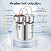 30L Water Distiller Home Brewing Kit Beer Alcohol Making Distillery Liquor Essential Oil Whiskey Distilling Equipment Stainless Steel with Thumper Keg