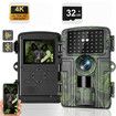 Trail Camera,4K 60MP WiFi Bluetooth Game Cameras with No Glow Night Vision,0.1s Trigger Motion Activated,IP66 Waterproof Hunting Camera