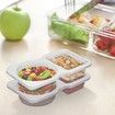 20 Set Reusable Snack Containers,2 Compartment Dipping Containers with Lid for Refrigeration,Portion Control,Outdoor Takeaway Sauce Dip Case
