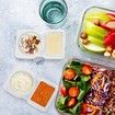 20 Set Reusable Snack Containers,2 Compartment Dipping Containers with Lid for Refrigeration,Portion Control,Outdoor Takeaway Sauce Dip Case