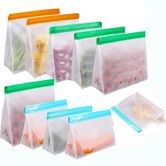 10 Pack Large Reusable Food Storage Bags Stand Up,  Reusable Sandwich Gallon Freezer Bags Snack Bags for Meat Fruit Cereal Snacks