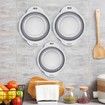 3Pc Folding Strainers,Kitchen Collapsible Silicone Colander,Fruit Vegetable Strainer Silicone Drainer With Ergonomic Handle Color Grey