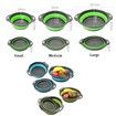 3Pc Folding Strainers,Kitchen Collapsible Silicone Colander,Fruit Vegetable Strainer Silicone Drainer With Ergonomic Handle Color Grey