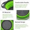 3Pc Folding Strainers,Kitchen Collapsible Silicone Colander,Fruit Vegetable Strainer Silicone Drainer With Ergonomic Handle Color Green