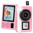 4K Digital Camera Waterproof Point Shoot Cameras for Photography 10FT Underwater Camera with Dual Screens,18X Digital Zoom,32GB TF Card(Pink)