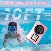 4K Digital Camera Waterproof Point Shoot Cameras for Photography 10FT Underwater Camera with Dual Screens,18X Digital Zoom,32GB TF Card(Pink)