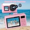4K Digital Camera Waterproof Point Shoot Cameras for Photography 10FT Underwater Camera with Dual Screens,18X Digital Zoom,32GB TF Card(Pink)