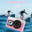 4K Digital Camera Waterproof Point Shoot Cameras for Photography 10FT Underwater Camera with Dual Screens,18X Digital Zoom,32GB TF Card(Pink)