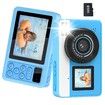 4K Digital Camera Waterproof Point Shoot Cameras for Photography 10FT Underwater Camera with Dual Screens,18X Digital Zoom,32GB TF Card(Blue)