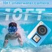 4K Digital Camera Waterproof Point Shoot Cameras for Photography 10FT Underwater Camera with Dual Screens,18X Digital Zoom,32GB TF Card(Blue)