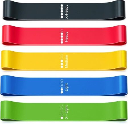 5 PCS Set Elastic Band Resistance Band Yoga Pull TPE Hip Training Supplies Elastic Ring Natural Rubber