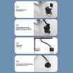 4 In 1 Table Hole Embedded USB3.0 Docking Station 2 USB Audio TypeC Port Applicable To Table Holes Of 60-68mm