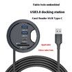 5 In 1 Table Hole Embedded USB3.0 Docking Station With 2 USB SD/TF TypeC Port Applicable To Table Holes Of 60-68mm