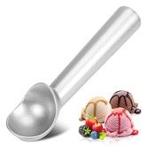 Ice Cream Scoop,18cm Nonstick Anti-Freeze One Piece Aluminum Scooper Spoon,Heavy Duty Durable Design,Easy Clean (Silver)