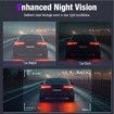 3 Channel 4K Dash Cam with 5GHz WiFi & APP Control,Triple Dash Camera with 64GB Card,G-Sensor,24 Hours Parking Mode,Loop Recording,Night Vision